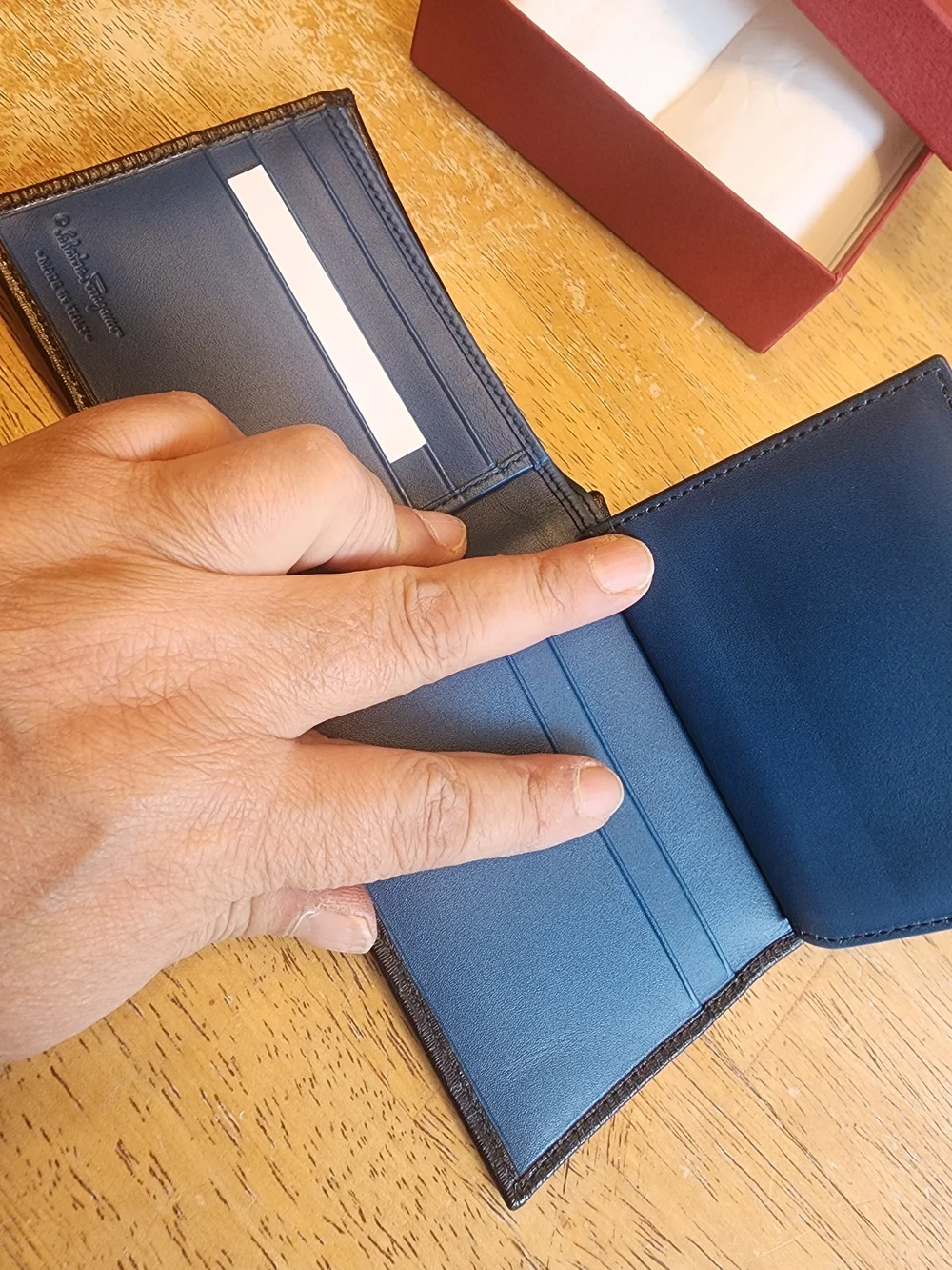 Salvatore Ferragamo Black Textured Leather Card Holder Wallet